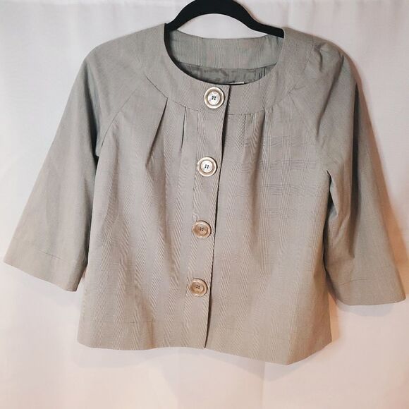 MICHAEL MICHAEL KORS Gray Houndstooth 2 Piece Women's Cropped Pant Suit - Picture 12 of 17